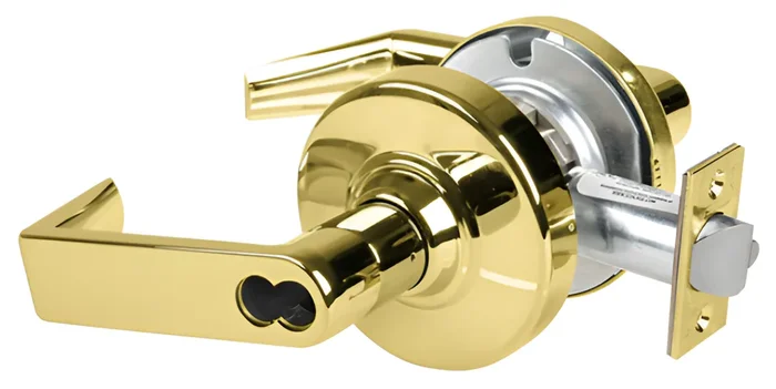 Schlage KIT – Grade 2 Office Rhodes Lever – SFIC Prep, Bright Brass
