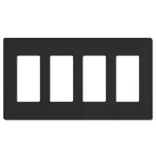 Screwless 4 Decor Switch or Outlet Cover Lutron – Black Plastic