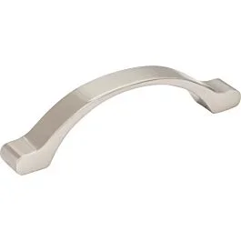 Seaver Style 3-3/4 Inch (96mm) Center to Center, Overall Length 4-7/8 Inch Satin Nickel Cabinet Pull/Handle