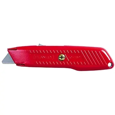 Self-Retracting Utility Knife, 5-7/8 in L, Carbon Steel, Orange