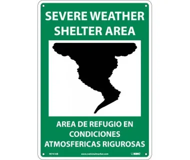 Severe Weather Shelter Area (Graphic) – Bilingual – 14X10 – .040 Alum – M741AB