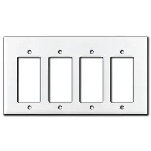 Short 4 Decor Rocker GFCI Wall Plate – White