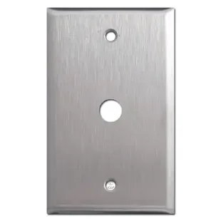 Single .5″ Round Opening Switch Plates – Satin Stainless Steel