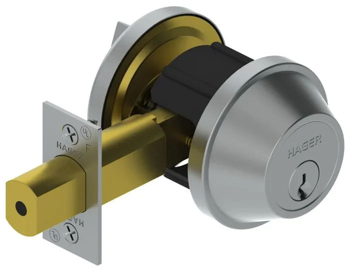 Single Cylinder Deadbolt Satin Chrome Finish – Hager Hinge