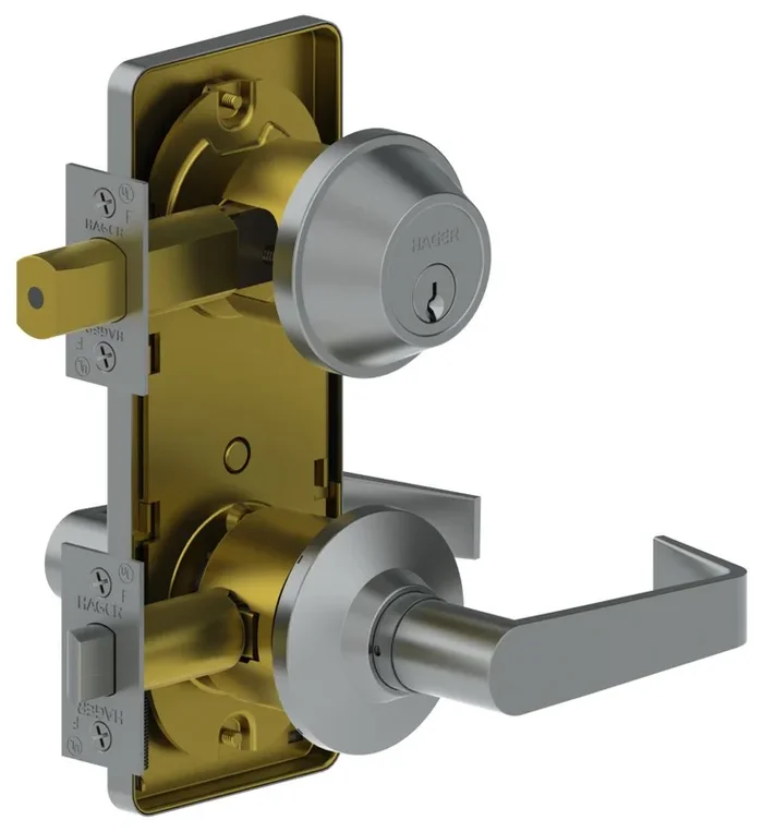 Single Cylinder Entry Interconnect Withnell Lever Lock – Satin Chrome Finish
