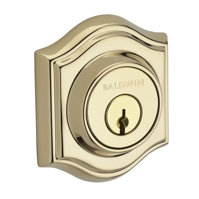 Single Cylinder Traditional Arch Deadbolt by Baldwin Reserve – Lifetime Brass Finish