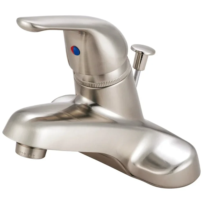 Single-Handle 4″ Centerset Bathroom Faucet with ABS Pop-Up Drain, Brushed Nickel – Kingston Brass