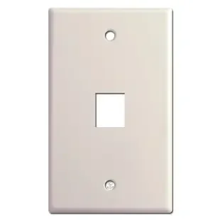 Single Telephone Jack Wall Plate Cover – Light Almond