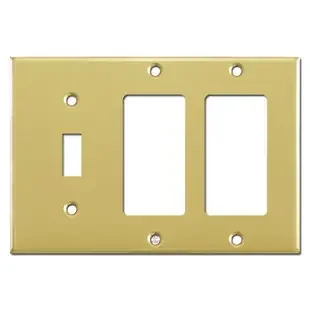 Single Toggle Double Decora Switch Plates – Polished Brass