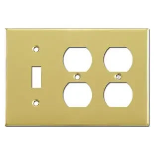 Single Toggle/Double Duplex Switch Plates – Polished Brass