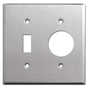 Single Toggle Single Round Receptacle Wallplate – Stainless Steel