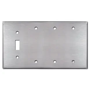 Single Toggle Triple Blank Plate Covers – Satin Stainless Steel