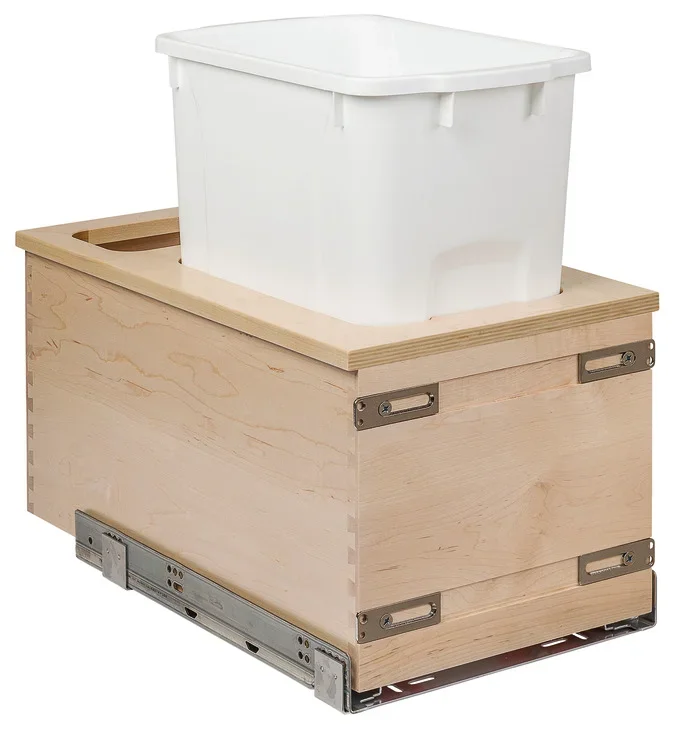Single Waste Bin – Baltic Birch Bottom Mount by Hafele