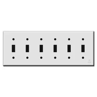 Six Toggle Plastic Light Switch Wall Plates