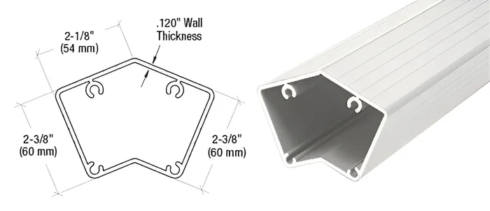 Sky White 100 Series 42″ Surface Mount Post Only by C.R. Laurence