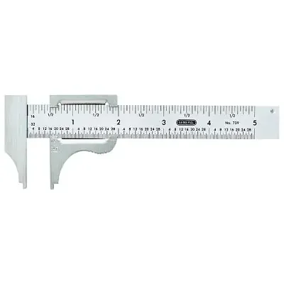 Slide Caliper, 0 to 4 in, Stainless Steel