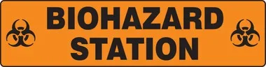 Slip-Gard Safety Sign: Biohazard Station 6″ x 24″ 1/Each – PSR243