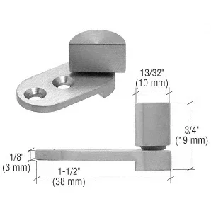 Small Brushed Stainless UV Glass-to-Wood Swing Hinge by C.R. Laurence