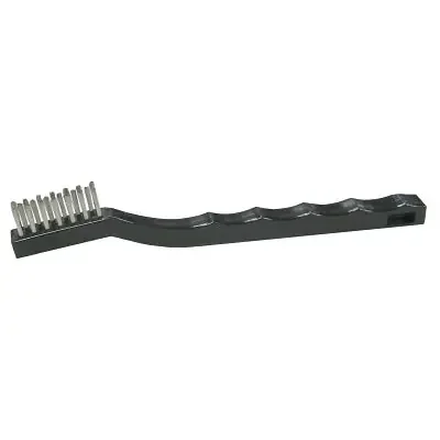 Small Hand Scratch Brushes, 7 1/2 in, Stainless Steel Wire, Plastic Handle