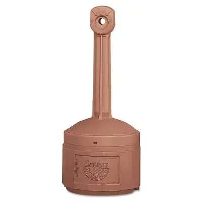 Smokers Cease-Fire Cigarette Butt Receptacles, 16 qt, Polyethylene, Terra Cotta