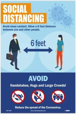 Social Distancing Poster – 18 X 12 – .015 Unrip Vinyl Poster – PST150C