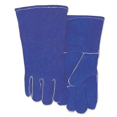 Split Cowhide Welding Gloves, Shoulder Split, Large, Blue