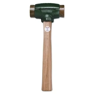 Split Head Hammer, 6.5 lb Head, 2-3/4 in dia Face, 14 in Handle, Green/Natural, Rawhide