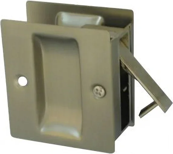 Square Passage Pocket Door Lock – Satin Chrome Finish by Don-Jo
