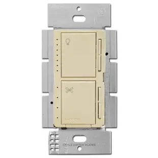 Stacked Fan Speed Switch + CFL LED Dimmer Lutron Maestro – Ivory
