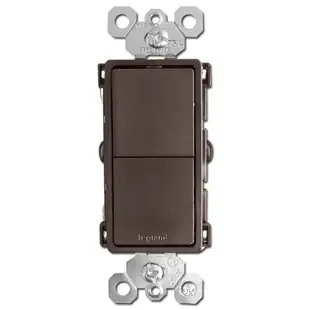 Stacked Rocker Switches Single Pole or 3-Way – Brown