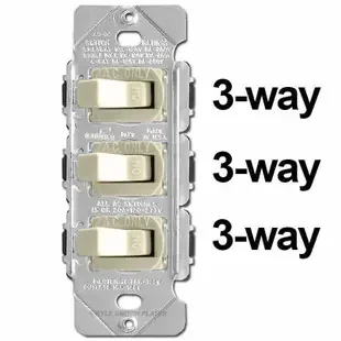 Stacked Three 3-Way Despard Toggle Switch Set – Ivory