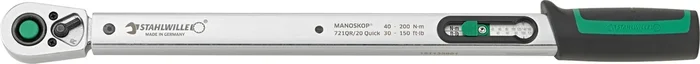 Stahlwille Standard MANOSKOP torque wrench w.permanently installed QuickRelease ratchet No. 721QR Quick Values only for in-lb 40