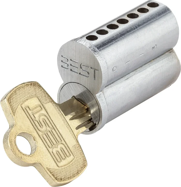 Standard 7 Pin TB Keyway Uncombinated Core Satin Chrome Finish by Best