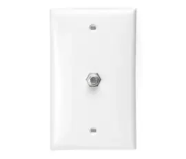 Standard F-Connector Video Wall Jack Plate – White