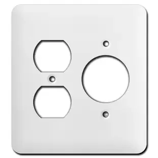 Tall 1 Duplex Outlet 1 Round 1.62 In. Receptacle Wall Plates – White