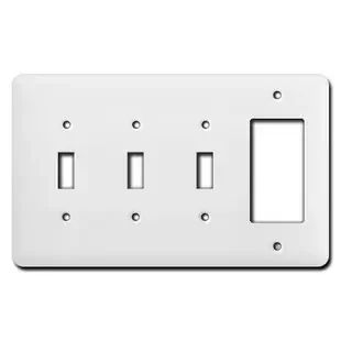 Tall Triple Toggle 1 GFCI Outlet Cover Wallplates – Textured White