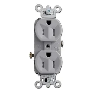 Tamper Resistant 15A Gray Duplex Outlet Commercial Grade TR15