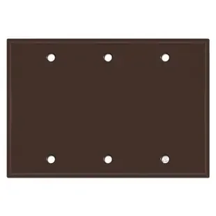 Three Blank Wall Switch Plate Cover – Brown