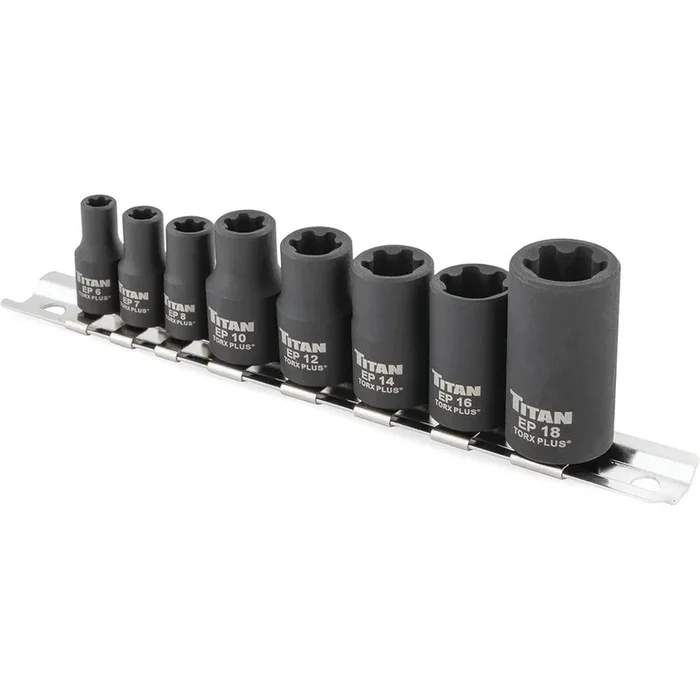 Titan Tools 17418 8pc E-Torx Plus Socket Set