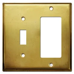 Toggle & Decor Rocker GFCI Receptacle Cover – Raw Natural Brass