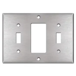 Toggle Decora Toggle Triple Wall Switch Plate Cover – Stainless Steel