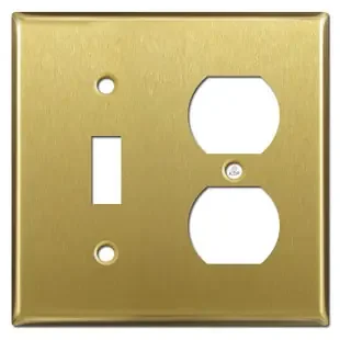 Toggle Duplex Outlet Wallplates – Satin Brass