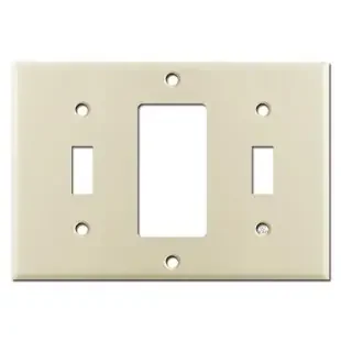 Toggle Rocker Toggle Combo Triple Wall Switch Plate Cover – Ivory