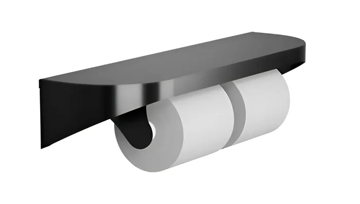 Toilet Tissue Dispenser with Shelf – Brushed Black Electrocoat by Bradley