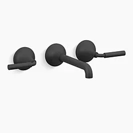Tone Wall-mount bathroom sink faucet trim, 1.2 gpm Wall Mounted in Matte Black