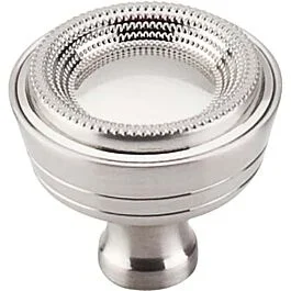 Top Knobs Beaded Knob Traditional Style Brushed Satin Nickel Knob, 1-5/16 Inch Diameter