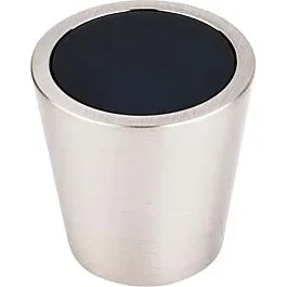 Top Knobs Black Crystal Center Knob Contemporary Style Brushed Satin Nickel Knob, 1-1/16 Inch Diameter
