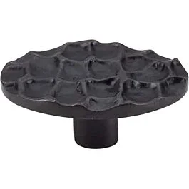 Top Knobs Cobblestone Oval Knob Contemporary, Old World, Rustic Style Coal Black Knob, 1-3/4 Inch Diameter