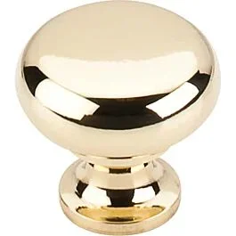 Top Knobs Flat Faced Knob Traditional Style Polished Brass Knob, 1-1/4 Inch Diameter