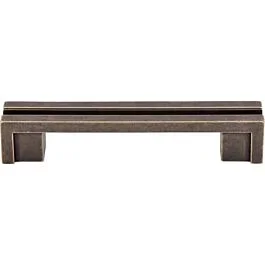 Top Knobs Flat Rail Pull Contemporary Style 3-1/2 Inch (89mm) Center to Center, Overall Length 4-1/2″ German Bronze Cabinet Hardware Pull / Handle